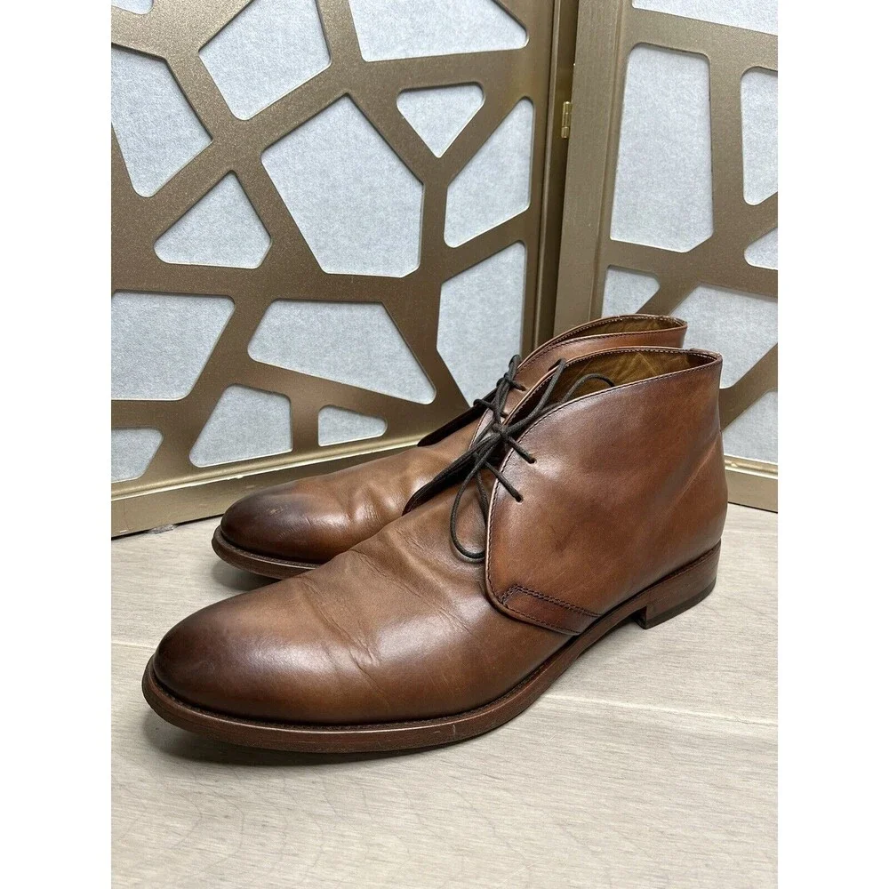 Antonio Maurizi chukka boots 45 Us 11.5 12 Brown Leather Men Shoes Italy